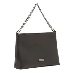 Borsa a mano da donna nera con tracolla a catena metallica Donna Borse A Mano