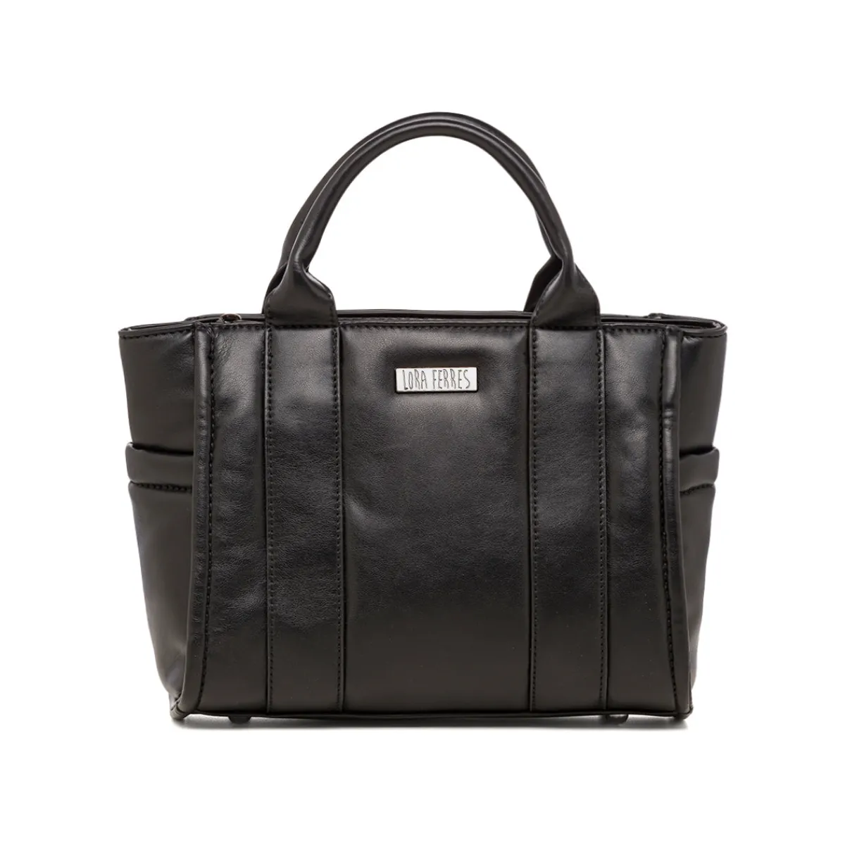 New Borsa a mano nera da donna con logo Donna Borse A Mano