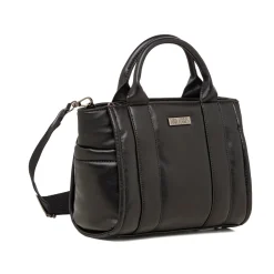 New Borsa a mano nera da donna con logo Donna Borse A Mano