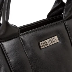 New Borsa a mano nera da donna con logo Donna Borse A Mano