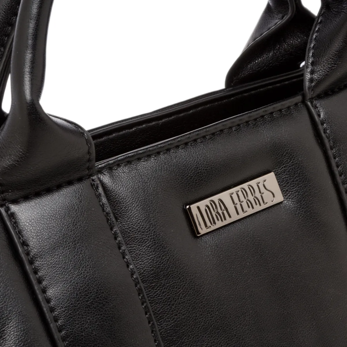 New Borsa a mano nera da donna con logo Donna Borse A Mano