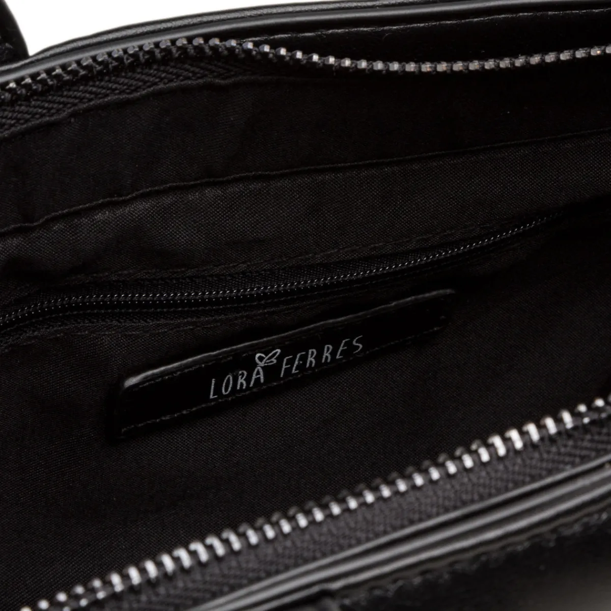 New Borsa a mano nera da donna con logo Donna Borse A Mano