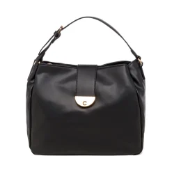 New Borsa a mano nera da donna con logo Donna Borse A Mano