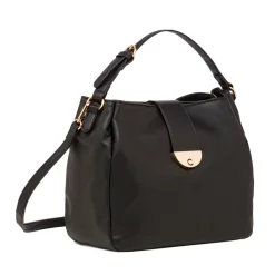 New Borsa a mano nera da donna con logo Donna Borse A Mano