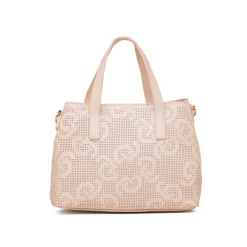 Outlet Borsa a mano rosa da Donna con tracolla e dettagli traforati Donna Borse A Spalla