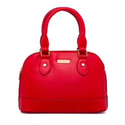 Hot Borsa a mano rossa da Donna con inserti in metallo dorati Donna Borse A Mano