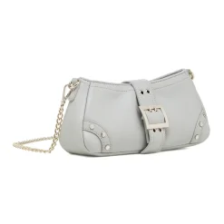 Borsa a Spalla Azzurra da Donna con Borchie e Fibbia frontale Donna Borse A Spalla