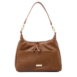 Online Borsa a spalla beige da Donna con tasca e zip Donna Borse A Spalla