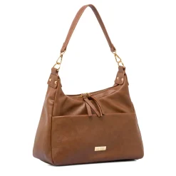 Online Borsa a spalla beige da Donna con tasca e zip Donna Borse A Spalla