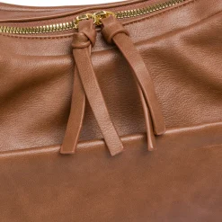 Online Borsa a spalla beige da Donna con tasca e zip Donna Borse A Spalla