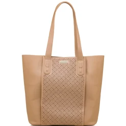 New Borsa a spalla beige da Donna con dettagli traforati Donna Borse A Spalla