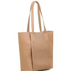 New Borsa a spalla beige da Donna con dettagli traforati Donna Borse A Spalla