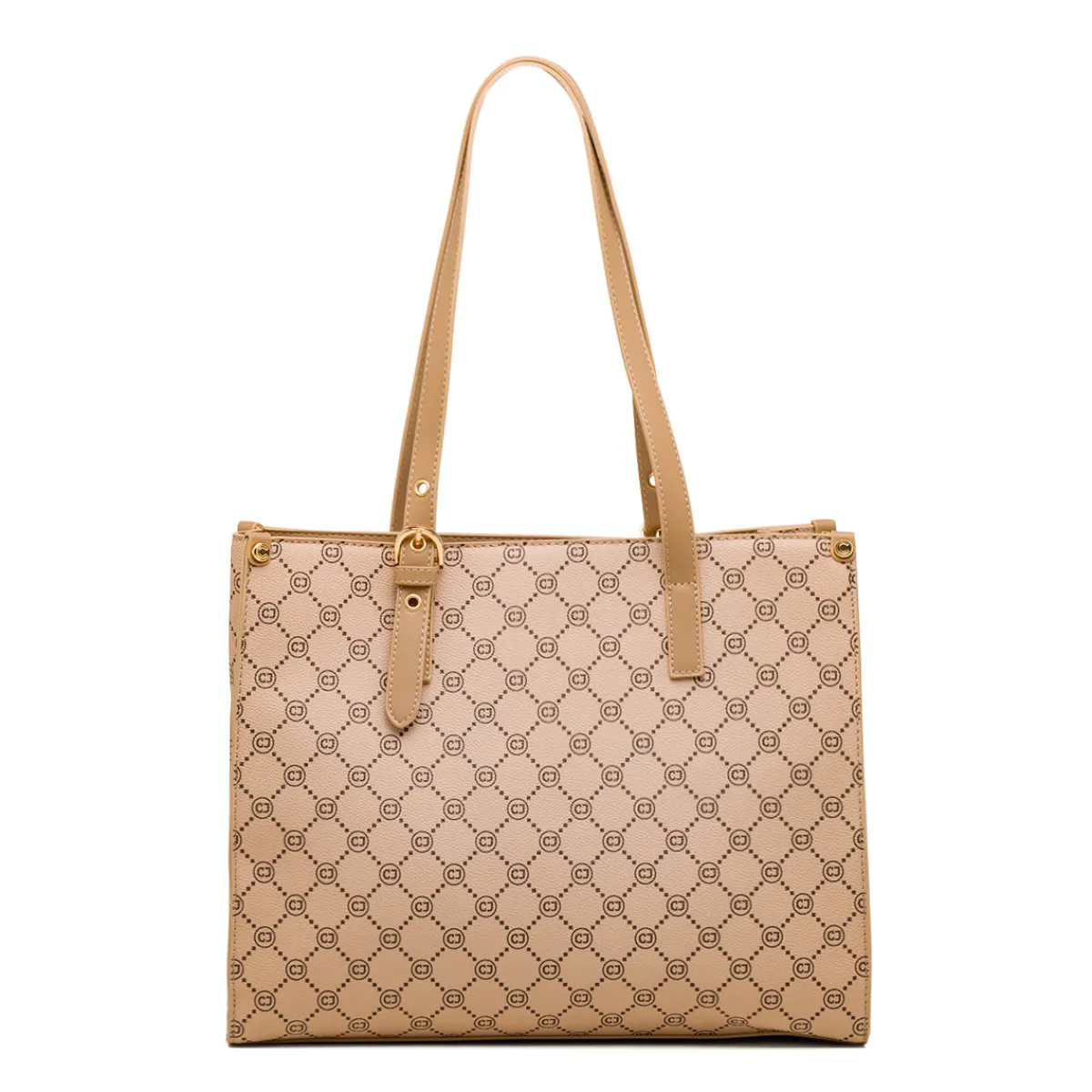 Sale Borsa a spalla beige da Donna con dettaglio logo metallizzato Donna Borse A Spalla