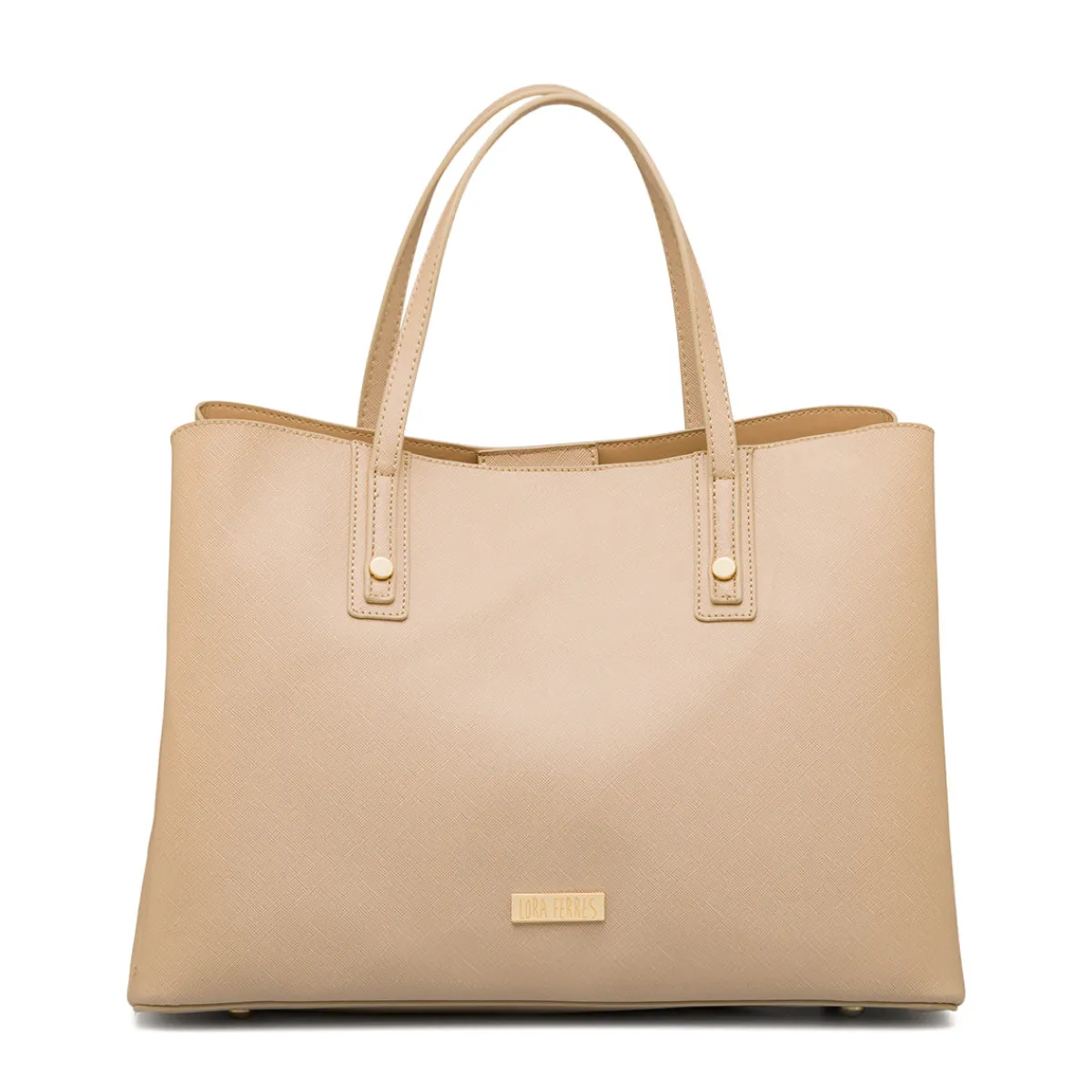 Hot Borsa a spalla beige da Donna con inserti e logo dorati Donna Borse A Spalla