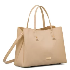 Hot Borsa a spalla beige da Donna con inserti e logo dorati Donna Borse A Spalla