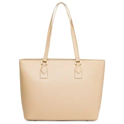 Clearance Borsa a spalla Beige da Donna con logo in metallo Donna Borse A Spalla