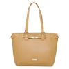 Borsa a spalla beige da Donna con dettaglio in metallo Donna Borse A Mano