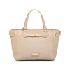 New Borsa a spalla beige da Donna con dettaglio chiusura a incastro Donna Borse A Spalla