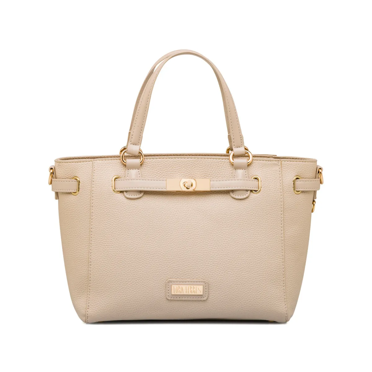 New Borsa a spalla beige da Donna con dettaglio chiusura a incastro Donna Borse A Spalla