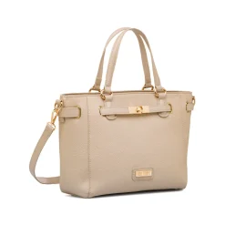 New Borsa a spalla beige da Donna con dettaglio chiusura a incastro Donna Borse A Spalla