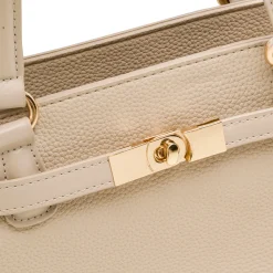 New Borsa a spalla beige da Donna con dettaglio chiusura a incastro Donna Borse A Spalla