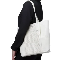 Discount Borsa a spalla bianca da Donna con dettaglio traforato Donna Borse A Spalla