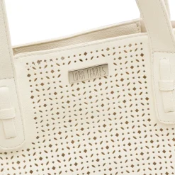 Discount Borsa a spalla bianca da Donna con dettaglio traforato Donna Borse A Spalla