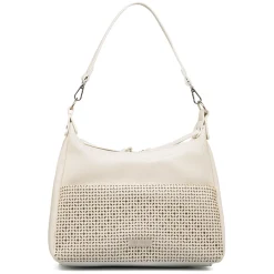 Discount Borsa a spalla bianca da Donna con dettaglio traforato Donna Borse A Spalla