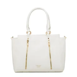 Outlet Borsa a spalla bianca da Donna con dettaglio zip Donna Borse A Spalla