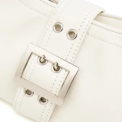 Sale Borsa a Spalla Bianca da Donna con Borchie e Fibbia frontale Donna Borse A Spalla