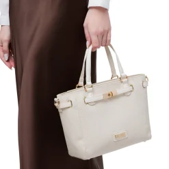Sale Borsa a spalla bianca da Donna con chiusura a incastro Donna Borse A Spalla