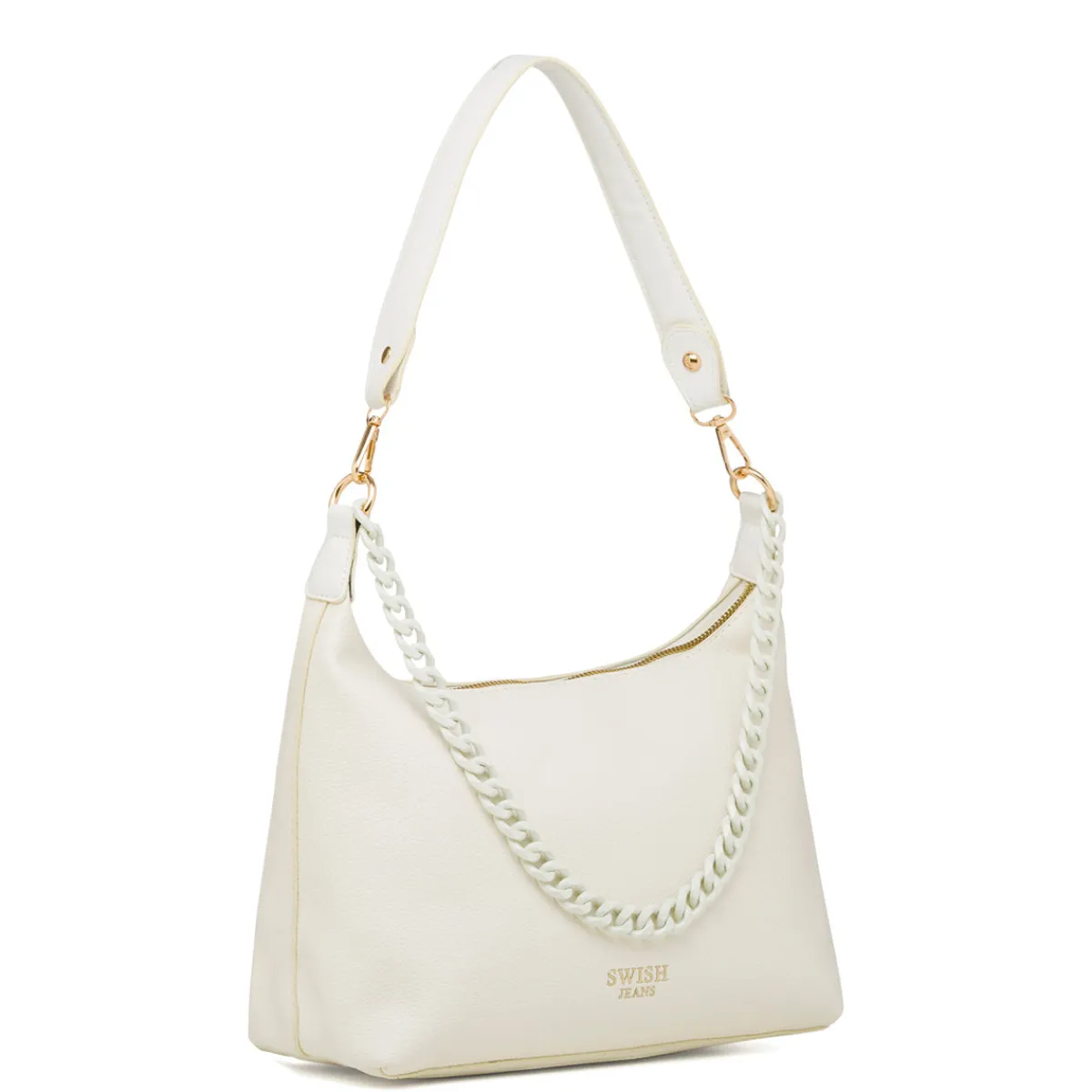 New Borsa a spalla bianco off-white da Donna con catena Donna Borse A Spalla