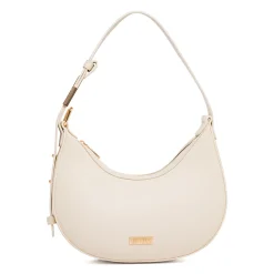Hot Borsa a spalla bianco off-white da Donna con logo in metallo Donna Borse A Spalla