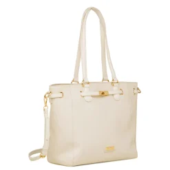 Borsa a spalla bianco off-white da Donna con rifiniture dorate Donna Borse A Mano
