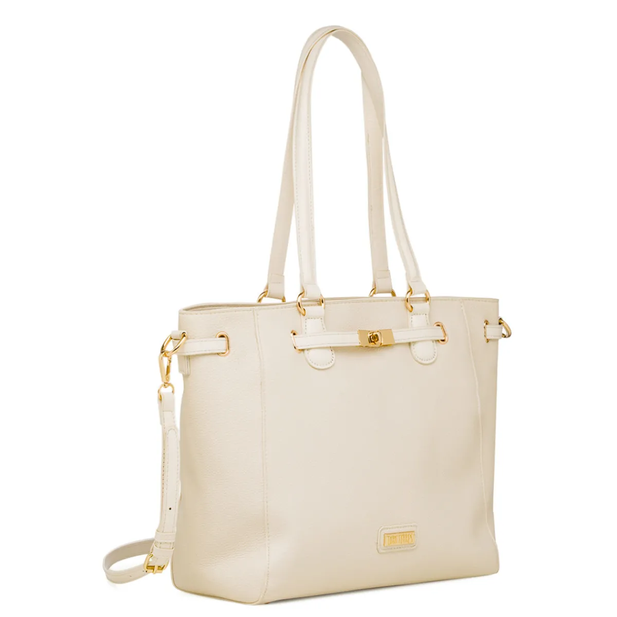 Borsa a spalla bianco off-white da Donna con rifiniture dorate Donna Borse A Mano