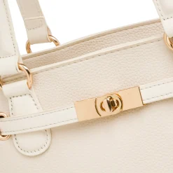 Borsa a spalla bianco off-white da Donna con rifiniture dorate Donna Borse A Mano
