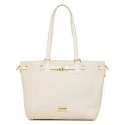 Borsa a spalla bianco off-white da Donna con rifiniture dorate Donna Borse A Mano
