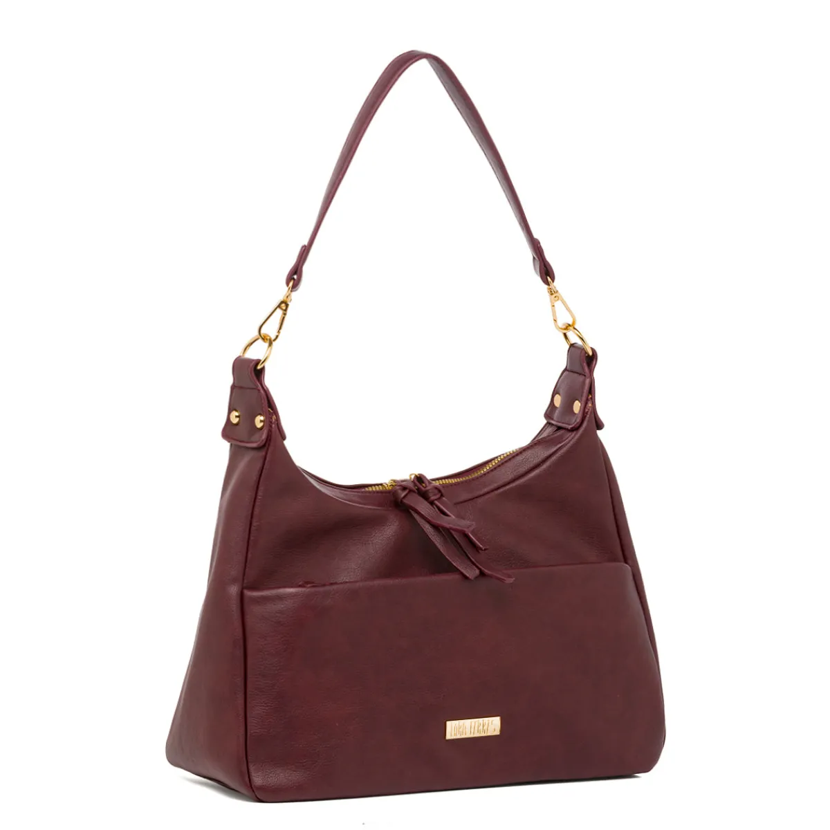 Online Borsa a spalla Bordeaux da Donna con tasca frontale Donna Borse A Spalla