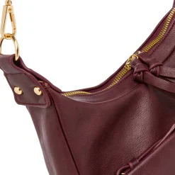 Online Borsa a spalla Bordeaux da Donna con tasca frontale Donna Borse A Spalla