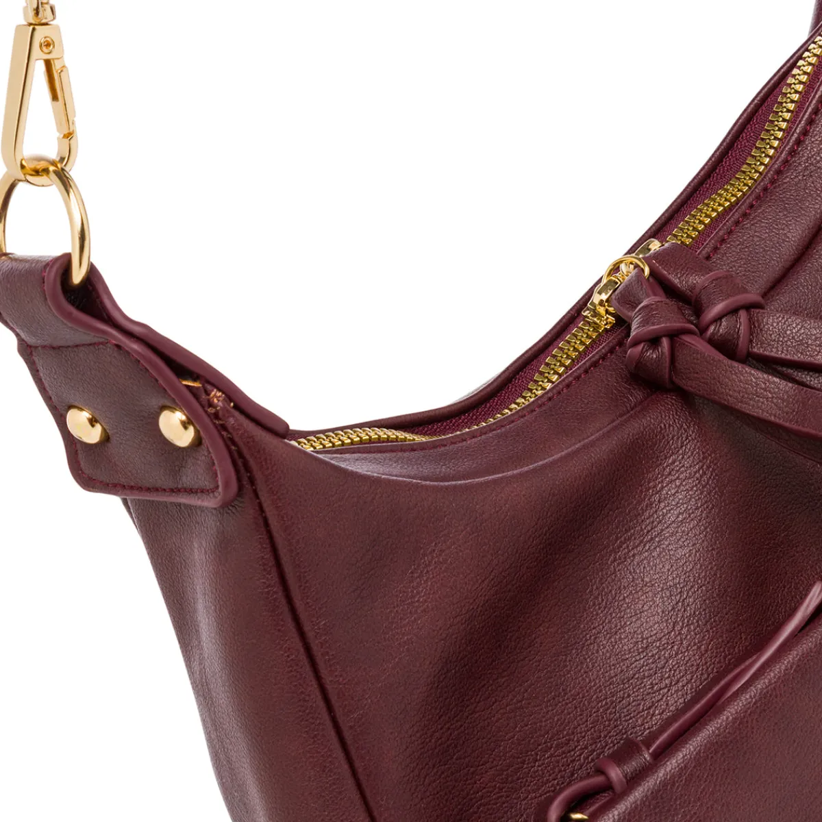 Online Borsa a spalla Bordeaux da Donna con tasca frontale Donna Borse A Spalla