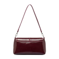 New Borsa a Spalla da Donna Bordeaux Dettagli Metal Donna Borse A Mano