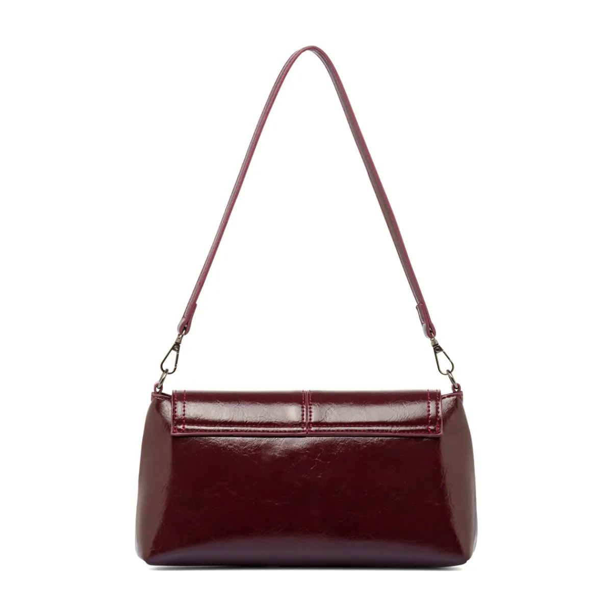 New Borsa a Spalla da Donna Bordeaux Dettagli Metal Donna Borse A Mano
