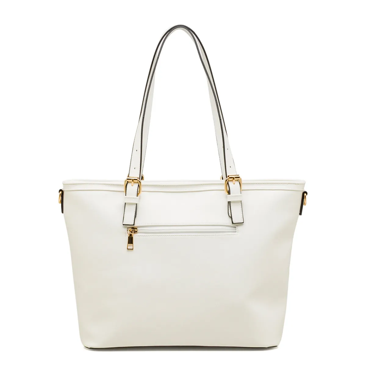 Outlet Borsa a spalla da donna bianca con tracolla rimovibile Donna Borse A Spalla