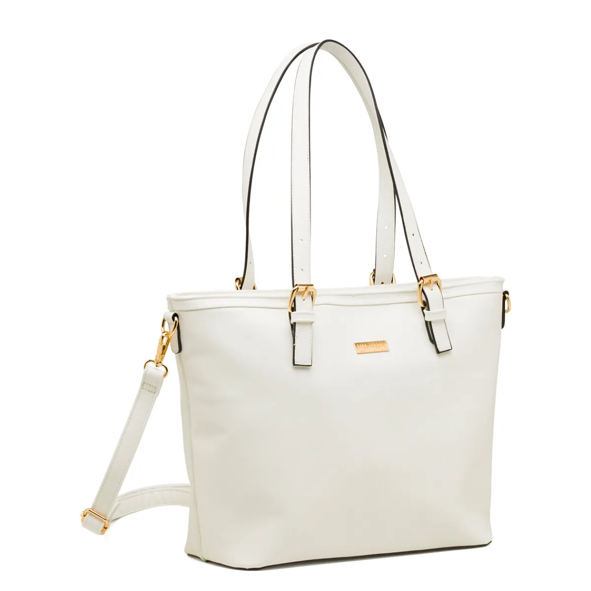 Outlet Borsa a spalla da donna bianca con tracolla rimovibile Donna Borse A Spalla