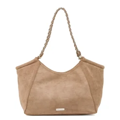 Discount Borsa a Spalla da Donna Beige con Manico a Catena Donna Borse A Spalla