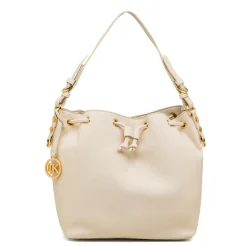 Best Borsa a spalla da Donna bianco off-white con dettaglio logo pendente in metallo Donna Borse A Spalla
