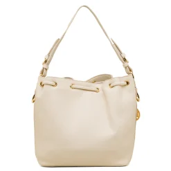 Best Borsa a spalla da Donna bianco off-white con dettaglio logo pendente in metallo Donna Borse A Spalla