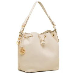 Best Borsa a spalla da Donna bianco off-white con dettaglio logo pendente in metallo Donna Borse A Spalla