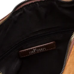 New Borsa a spalla da donna marrone con dettaglio effetto scamosciato Donna Borse A Spalla