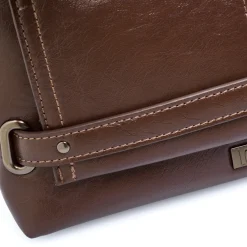 Online Borsa a Spalla da Donna Marrone Dettagli Metal Donna Borse A Mano